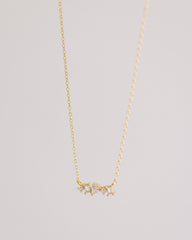 Gold Crystal Bar Necklace