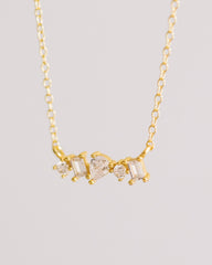Gold Crystal Bar Necklace