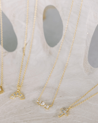 Gold Crystal Bar Necklace