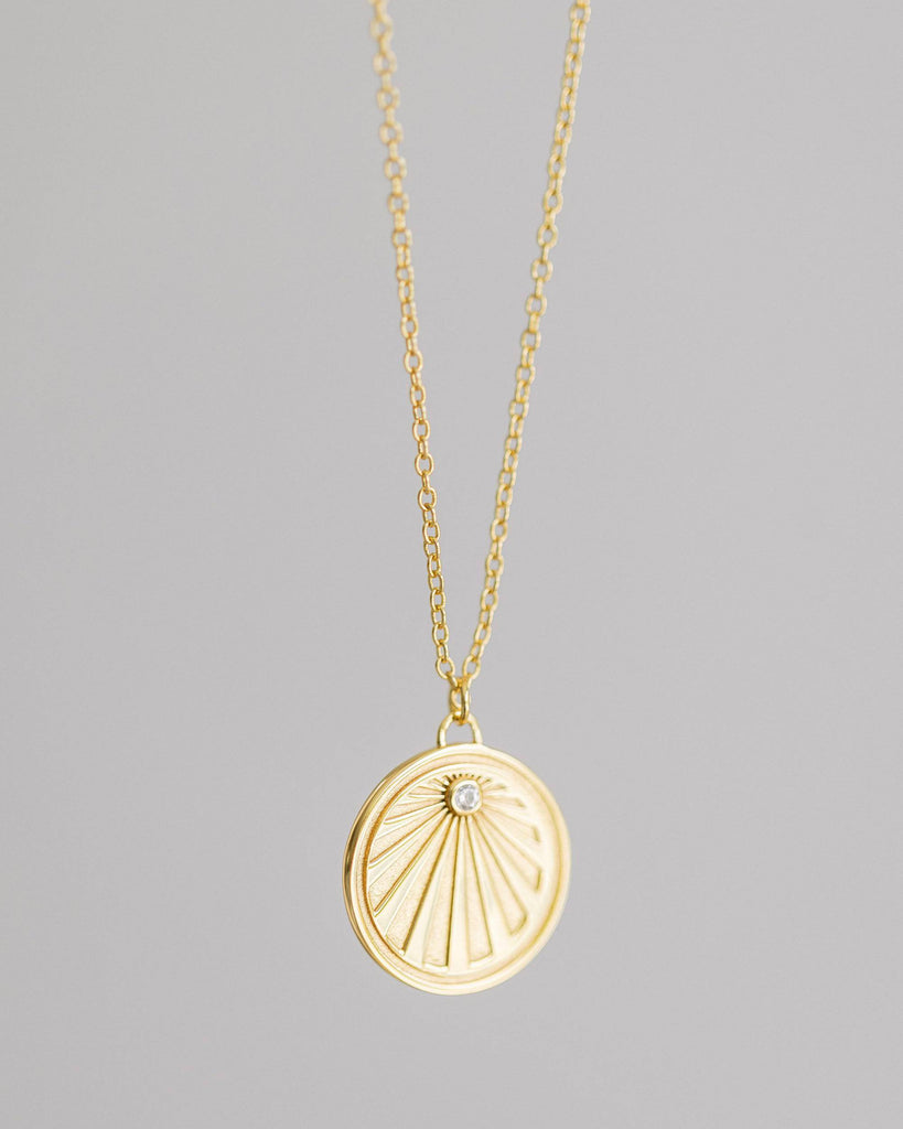 Gold Crystal Sunray Necklace