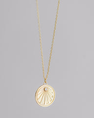 Gold Crystal Sunray Necklace