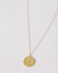 Gold Crystal Sunray Necklace