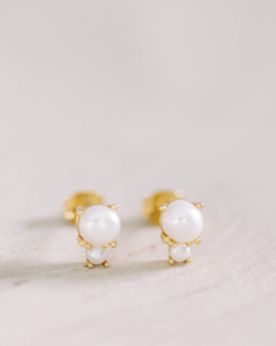 Double Pearl Studs