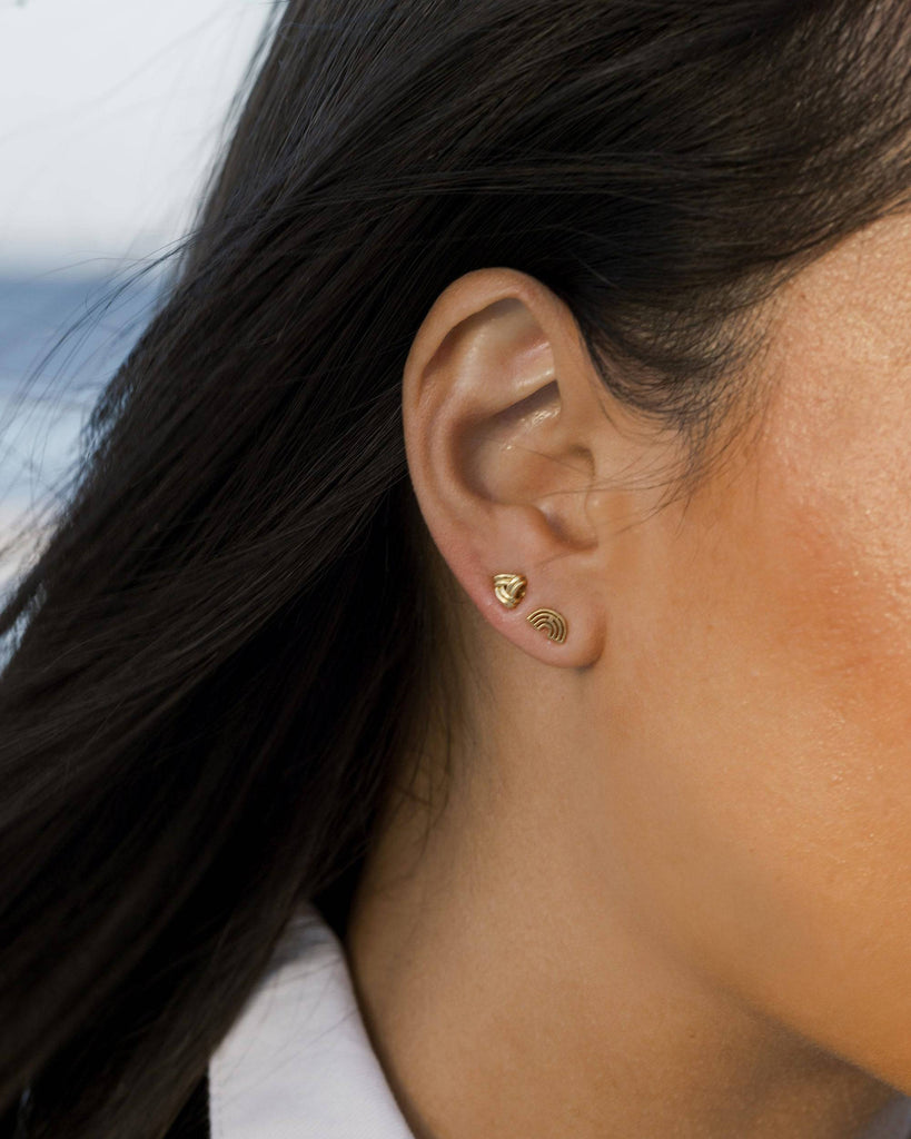 Gold Knot Stud Earrings
