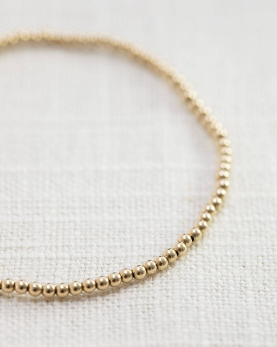 2mm gold ball bracelet