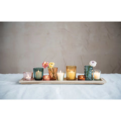 EMBOSSED GLASS VOTIVE TRAY
