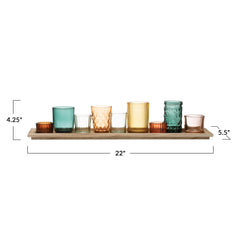 EMBOSSED GLASS VOTIVE TRAY